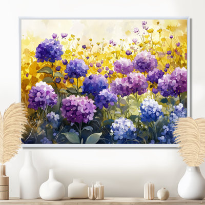 Iftu hortensia d'été en fleurs dans la prairie I - hydrangées, art mural