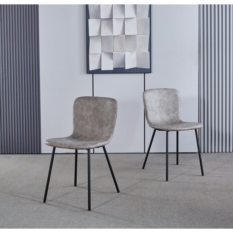 Mose Upholstered Dining Chair Set, Black, 2