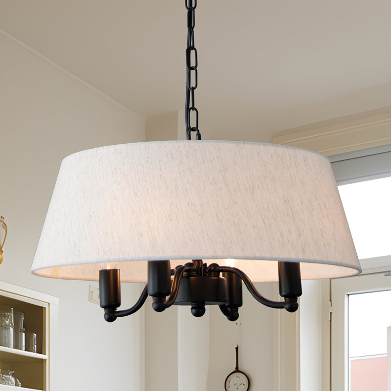 Lustre tambour 4 lumières pour îlot de cuisine Narcho