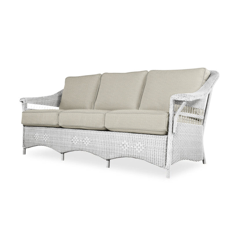 Nantucket Outdoor 3 - Seat Patio Sofa, Sandberg Pewter, White