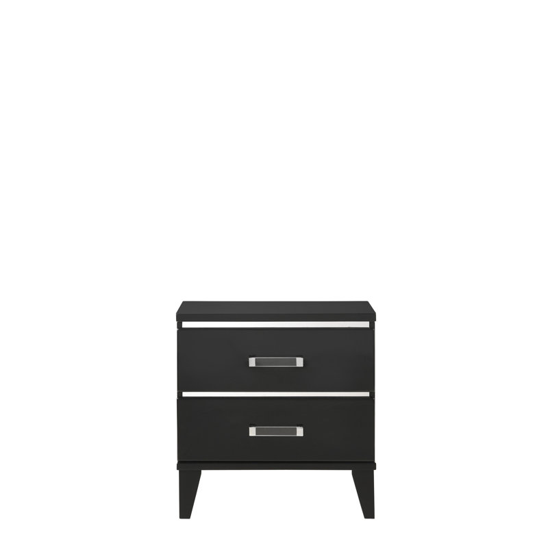Black Nightstand With Practical Design For Bedroom - Maximizes Functionality Ample Storage Fits Various Styles