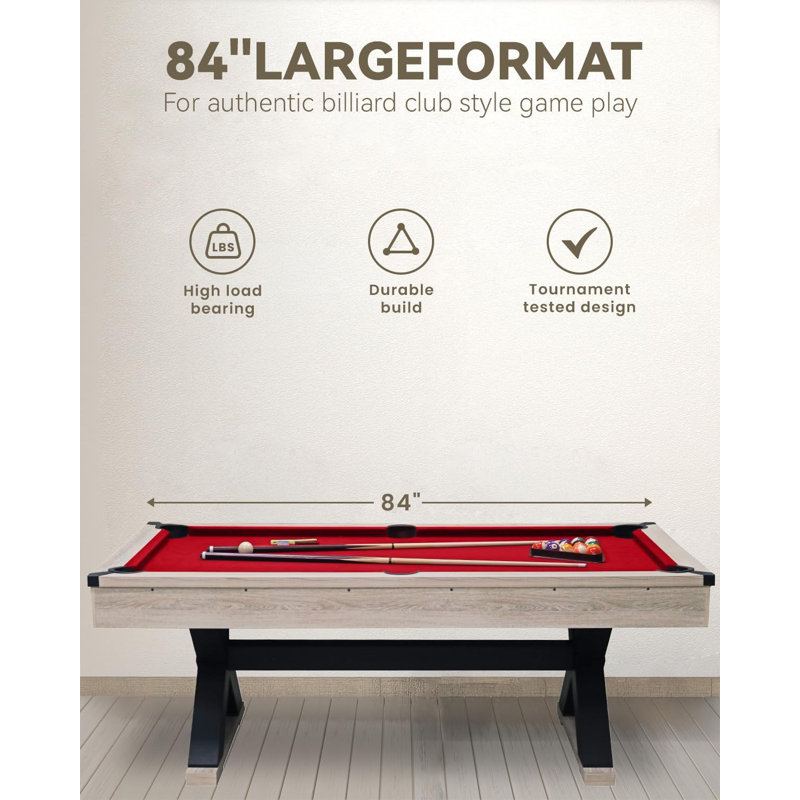 Blue Elephant 83.1cm L Pool Table, Red
