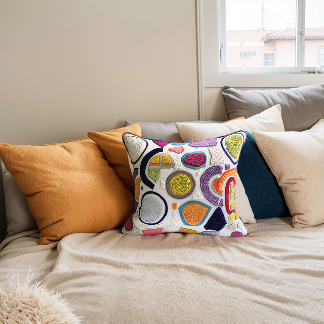 Embroidered Throw Pillow