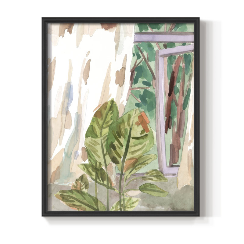 A Spring Window II, reproduction encadrée - bois massif, H 15 po x l 12 po, Noir, noir, noir, noir