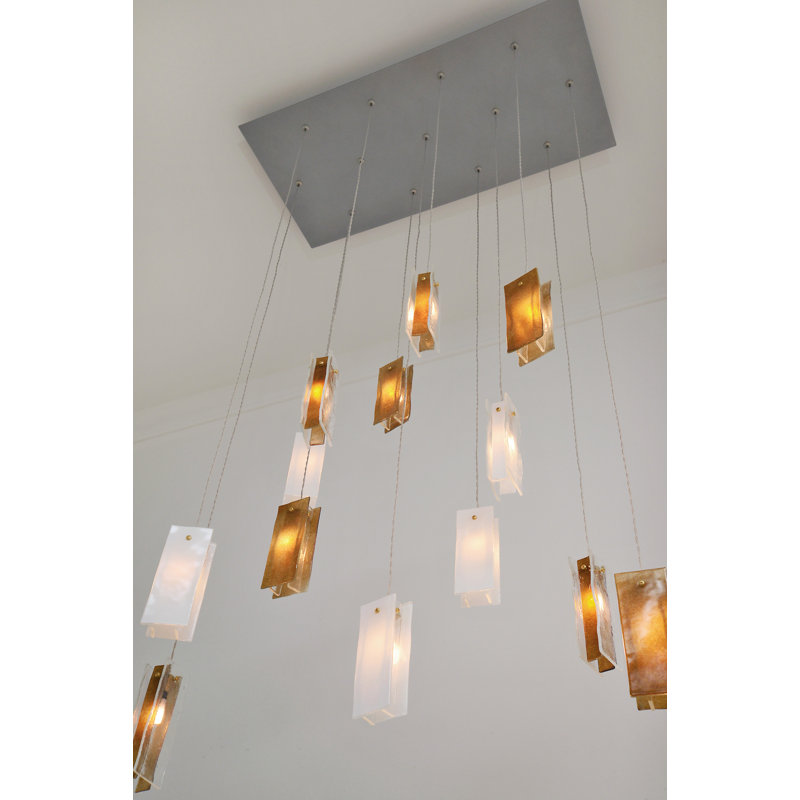 13 - Light Pendant, Amber, 72'' H X 26'' W X 12'' D, 13