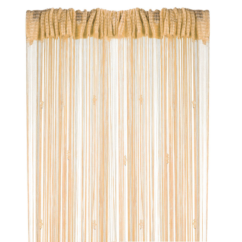 Panneau de rideau simple semi-diaphane avec passe-tringle Pikus, Champagne