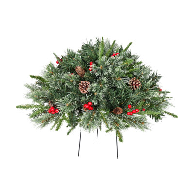 Festive Outdoor Green Christmas Tree With Pe/pvc Pine Needles, Rustic Style For Garden Pathways