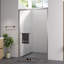 44 - 48 "x 76" Porte de salle de bain coulissante avec quincaillerie, verre trempé transparent de 1/4 "de 6 mm, cadre en aluminium, coffre-fort et souci, paquet