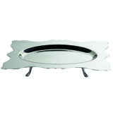 Dolce Vita Rectangular Tray with Feet 18.5" - 6 Pieces - Stainless Steel