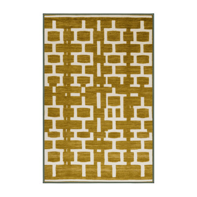 Machine Washable Trellis Brown Area Rug