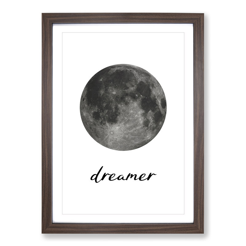 Dreamer - Picture Frame Graphic Art, Walnut, 65cm H x 48cm W x 2cm D