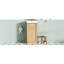 Meuble-lavabo rustique de 15,86 po avec lavabo réversible en résine, tablette réglable, porte à ouverture facile, fermeture en douceur, finition grain de bois pour meuble de rénovation à petite échelle