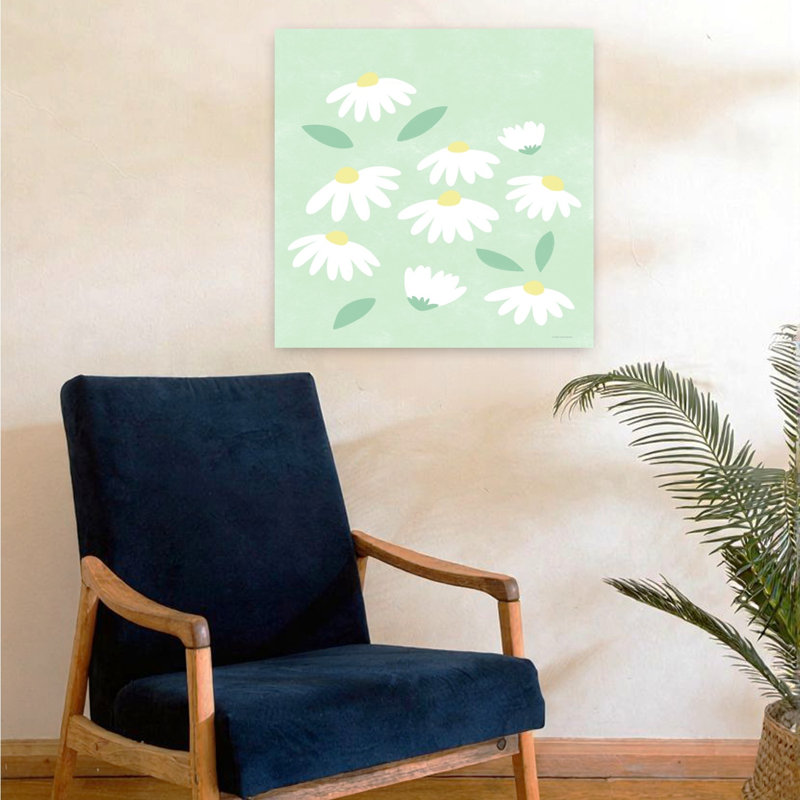 Marguerites, art abstrait de marguerite contemporaine, H 24 po x l 24 po