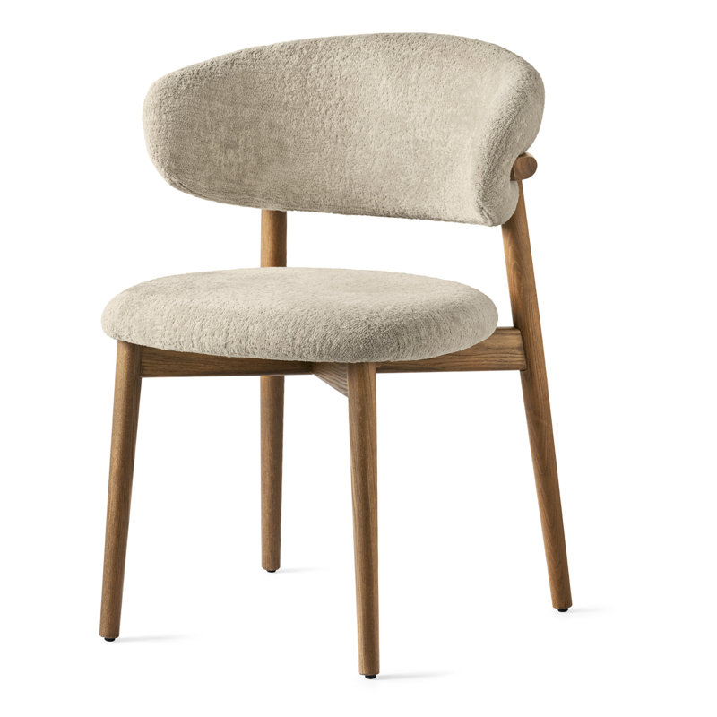 Oleandro Upholstered Chair with Metal Base, Walnut, Aspen Sand