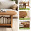 Table basse de style campagne moderne avec rangement ouvert et coins arrondis 47,2 po **