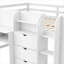 Pleine grandeur pin & amp; Lit mezzanine bas en panneau de fibres à densité moyenne avec bureau intégré, rangement et amp; Tableau blanc - Blanc-803229962