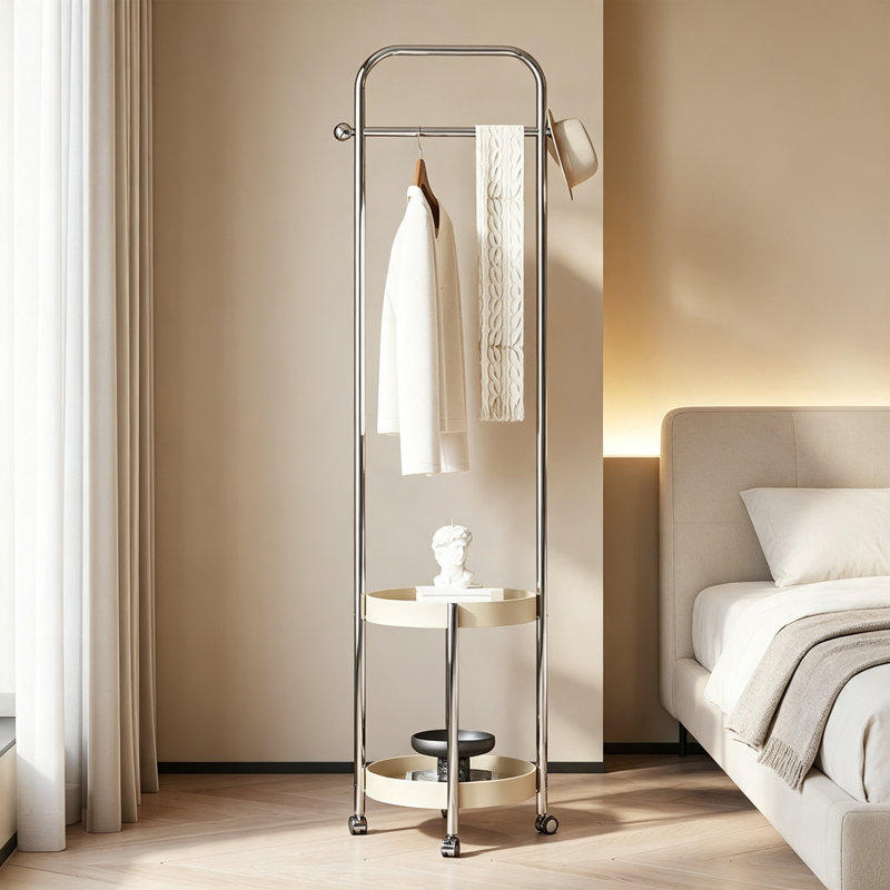Coat Rack with Saddle Leather Trays