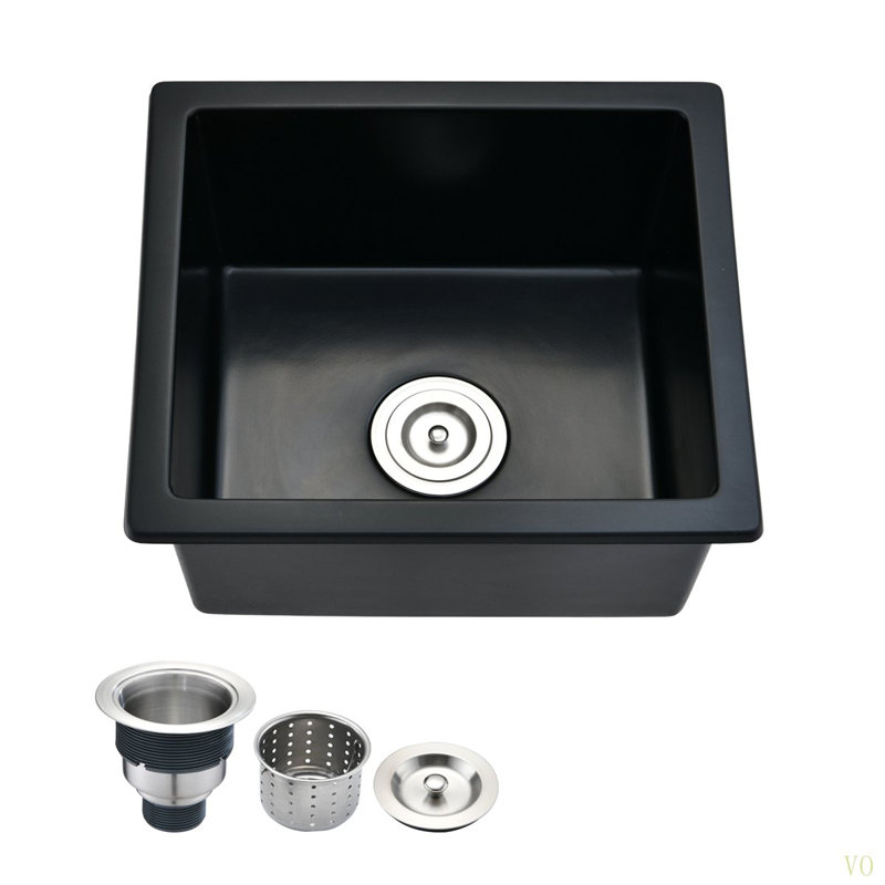 Évier de bar encastrable avec filtre à panier L 18 po x l 16 po Quartz