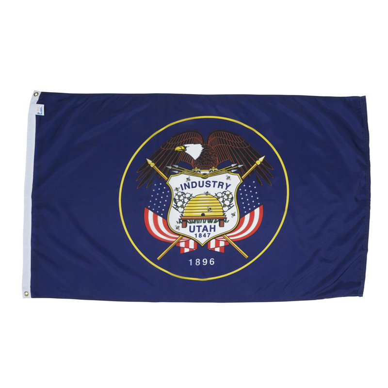 Drapeau de maison State, Utah, Nylon, 24 po x 36 po