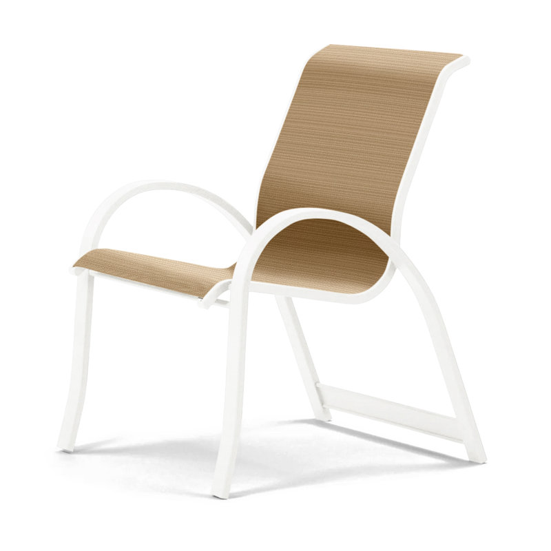 Aruba Stacking Patio Dining Armchair, Fiesta, White