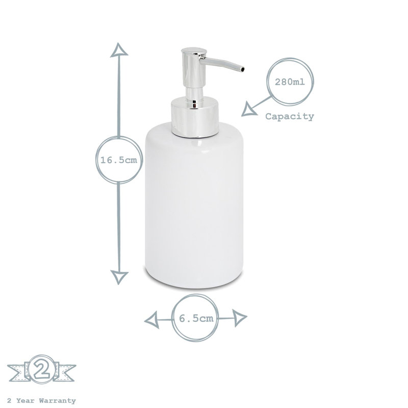 Harbour Housewares - Ceramic Soap Dispenser - 280ml, White