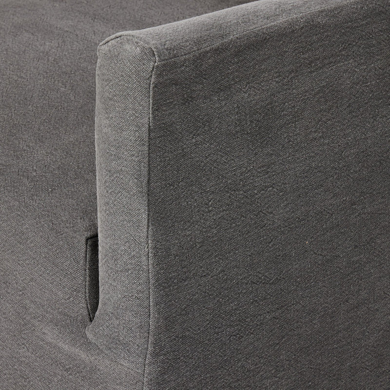 Lowell Slipcover Swivel Chair, Blue Linen