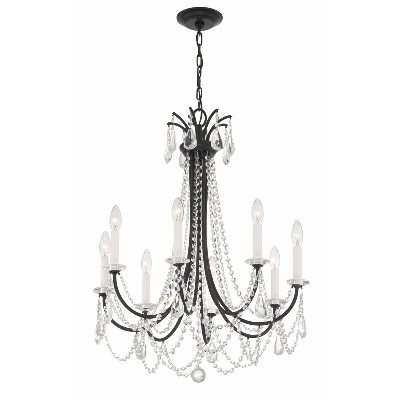 Lustre classique à 8 lumières Jacueline, Noir