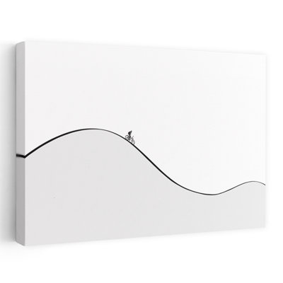 «Minimalist Cyclist Hill Climb Abstract Minimalist Modern Landscape», reproduction d'art mural
