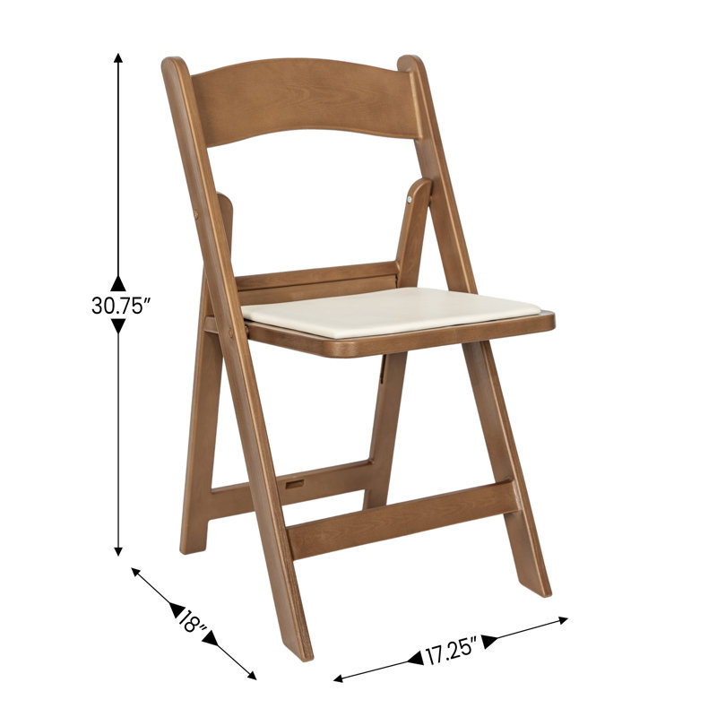 Hercules Resin Folding Chair - 800LB Weight Capacity Event Chair, Chestnut/Beige