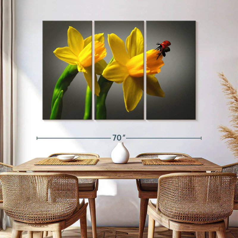 Harnek Ladybug On Daffodil, 42" H x 65" W