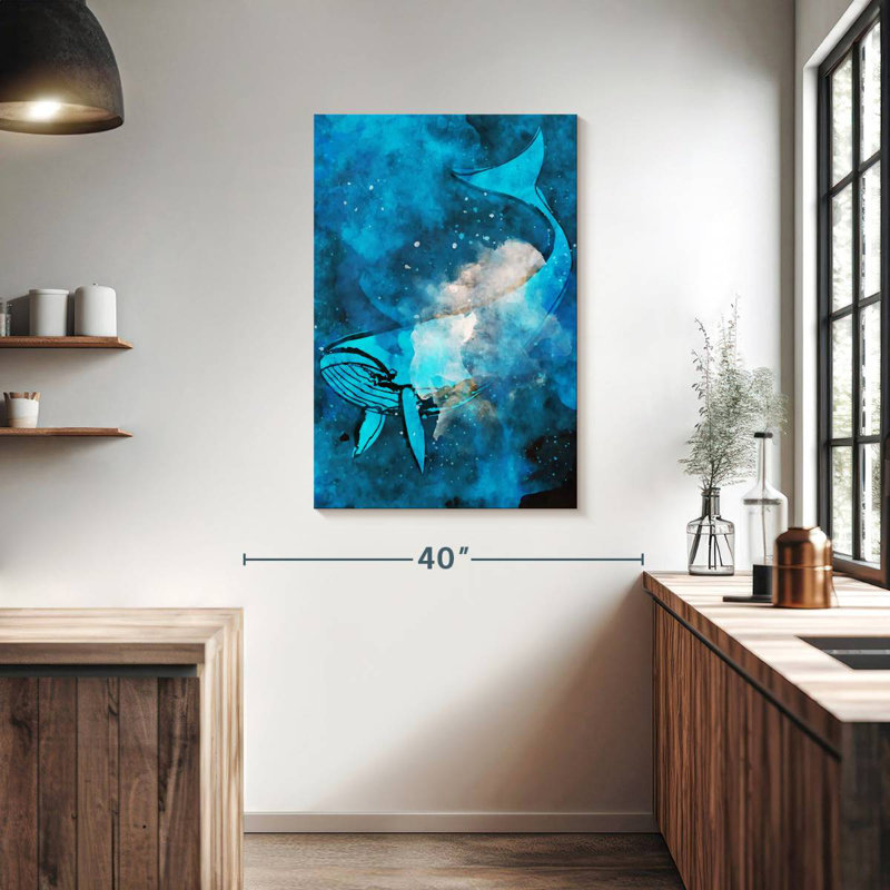 Brampt Whale In Blue, 39" H x 26" W