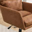 Cuir artificiel, similicuir, base noire, hauteur réglable, convient au bureau, à la chambre à coucher, à la coiffeuse et à d'autres environnements. Une chaise de bureau. Brun-130596884