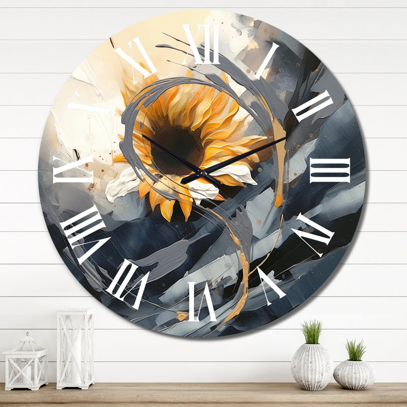 Horloge murale tournesols, Très grand