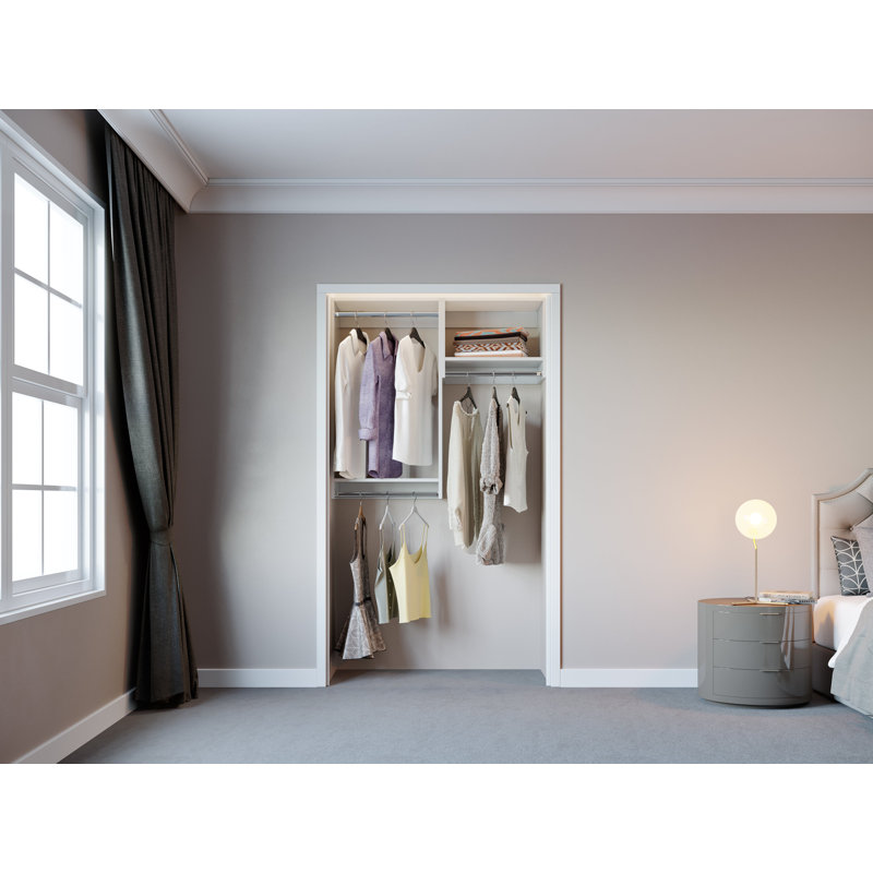 Modular Closets Closet System Walk-In Sets, Hanging Closet Kit, 84" H x 61.5" W x 14" D
