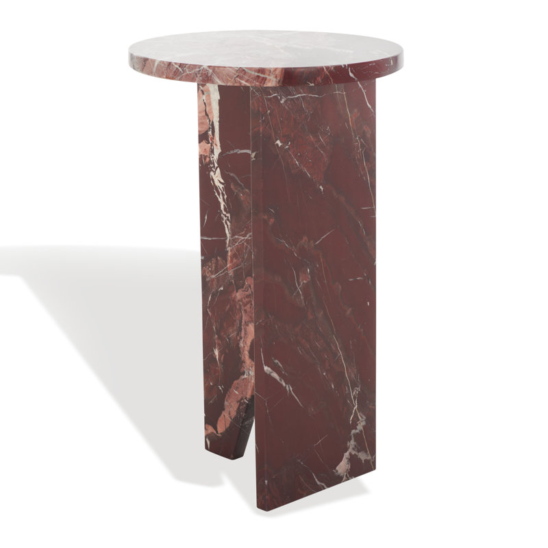 Devlin Marble Drink Table, Red