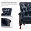 Fauteuil à oreilles en cuir véritable avec garniture cloutée 31,5 po Ansumana-1429727754