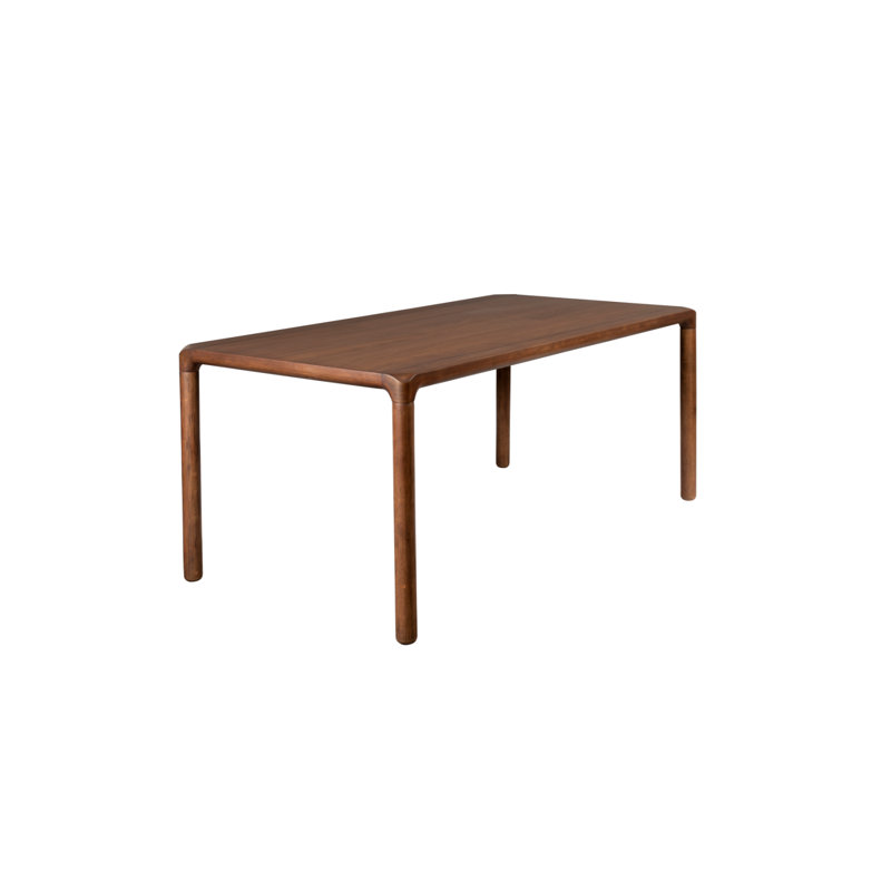 Storm Solid Wood Dining Table, Brown Lacquered, 30"H x 71"L x 35"W