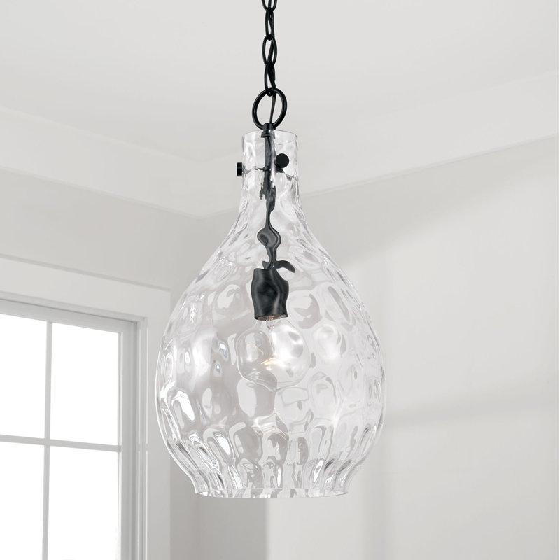 Pendentif 1 Lumière goutte d'eau, Noir