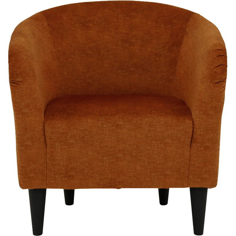 Fauteuil demi-tonneau de 29,50 po de largeur, Velours mandarine Aston