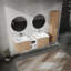 Meuble-lavabo mural élégant avec rangement abondant et lavabo élégant-1877248478