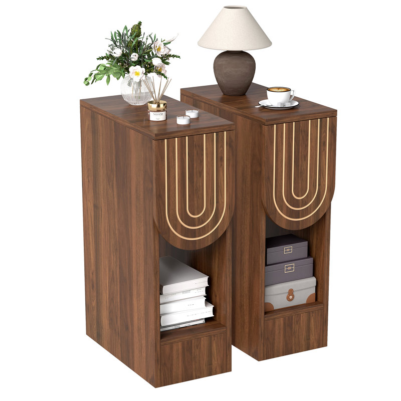 End Table With Storage, Walnut