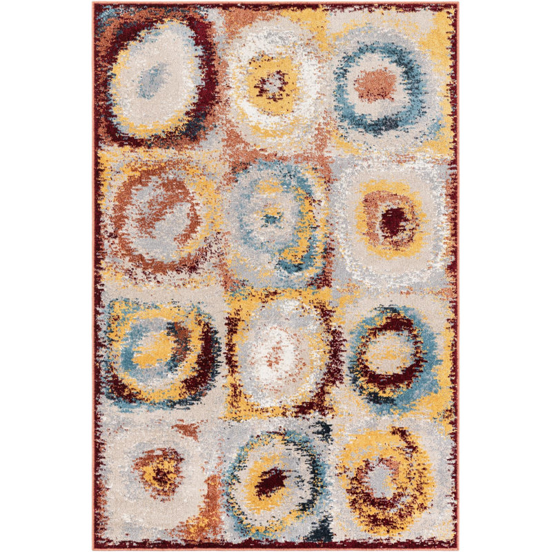  Tiles Kamala Washable Rug, Rectangle 4'1" x 6'1"