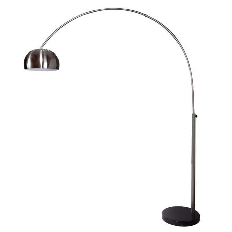Ioanna 170cm Arched Floor Lamp, Matt brushed nickel