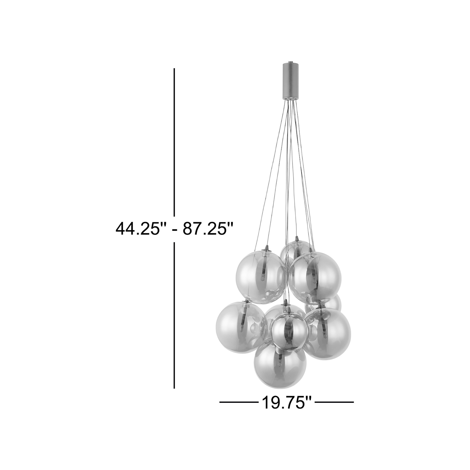 Celica 9 Light Pendant, Black