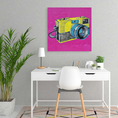 Colorful Retro Camera Canvas | Vintage Home Decor for Bedroom