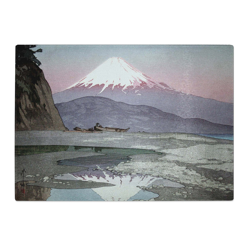 Tempered Glass Fujiyama from Okitsu by Hiroshi Yoshida Chopping Board, 39 cm x 28.5 cm