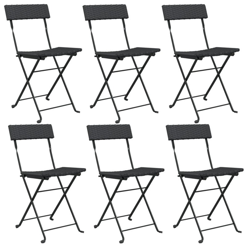 Alco Folding Patio Dining Side Chair, Black