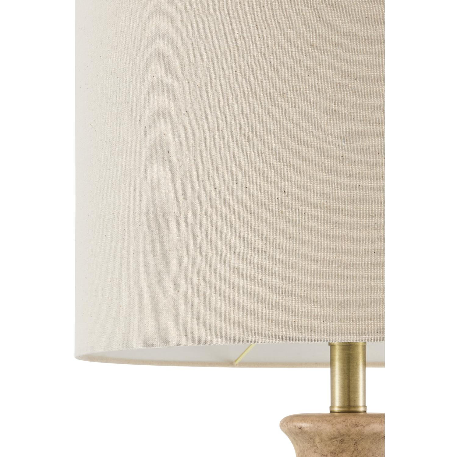 Ceramic Table Lamp, Distressed Brown, Beige