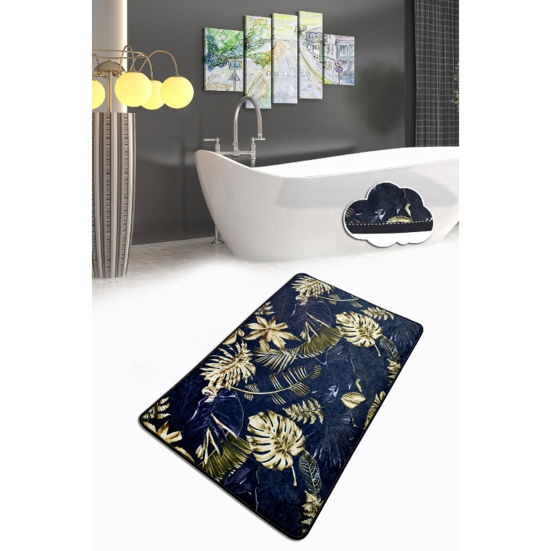 Tapis de bain antibactérien 100% polyester, 27,6 po x 47,2 po | Dessous antidérapant, 700 g / m², lavable en machine à 86 ° F | Doux et durable, idéal pour la sécurité et le confort de la salle de bain, facile d'entretien
