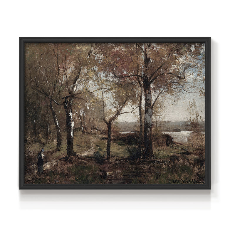 Paysages rétro-CLXII - impression encadrée - réaménageable, Noir, H 22 po x l 28 po